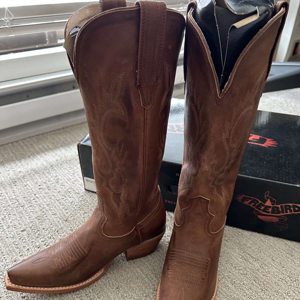 New Freebird Woodland Western Cowboy Boots Tan 7 - Picture 5 of 10